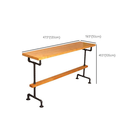Industrial Style Bar Table 1/2/11 Pieces Rectangle Solid Wood Counter Set Clearhalo 'Bar Furniture' 'furn' 'furn_home_bar_bar_sets' 'Furniture' 'Home Bars & Bar Sets' 'home_bar_bar_sets' 'Kitchen & Dining Furniture' 6223262