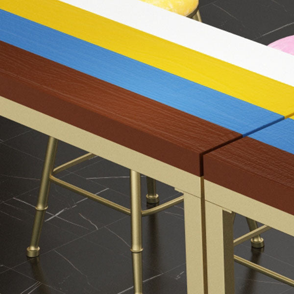 Glam Style Fixed Bar Table 1/4 Pieces Solid Wood Rectangle Counter Set for Indoor Clearhalo 'Bar Furniture' 'furn' 'furn_home_bar_bar_sets' 'Furniture' 'Home Bars & Bar Sets' 'home_bar_bar_sets' 'Kitchen & Dining Furniture' 6223316