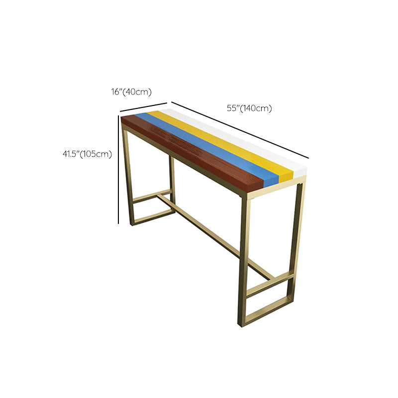 Glam Style Fixed Bar Table 1/4 Pieces Solid Wood Rectangle Counter Set for Indoor Clearhalo 'Bar Furniture' 'furn' 'furn_home_bar_bar_sets' 'Furniture' 'Home Bars & Bar Sets' 'home_bar_bar_sets' 'Kitchen & Dining Furniture' 6223322