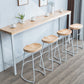 Modern Style Bar Table 1/5 Pieces Rectangle Solid Wood Counter Set