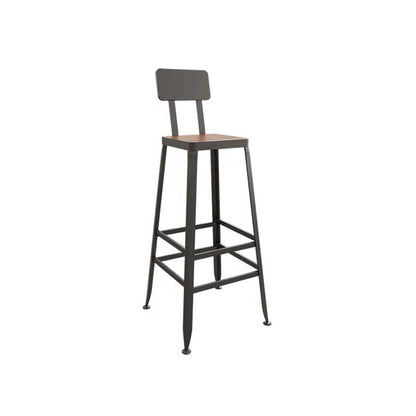 Brown Faux Wood Pub Table Set 1/5 Pieces Industrial Bar Set with Metal Stools