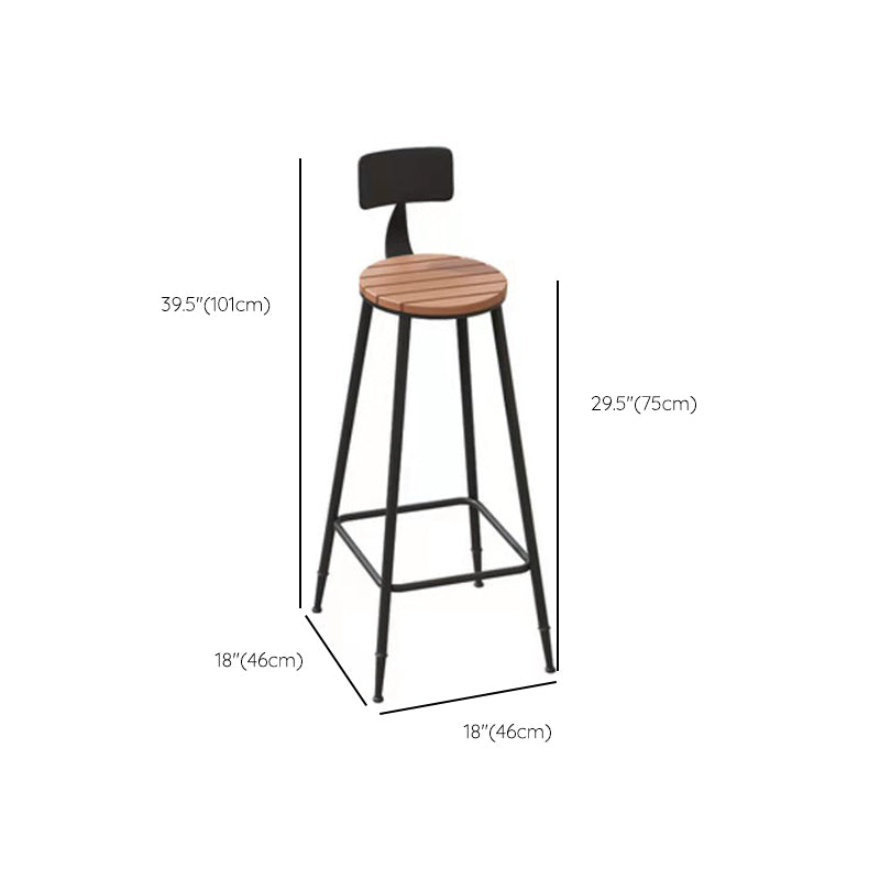 Brown Faux Wood Pub Table Set 1/5 Pieces Industrial Bar Set with Metal Stools