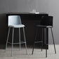Taburete de bar de cuero de PU de estilo moderno, taburete de bar con asiento cuadrado y patas de metal