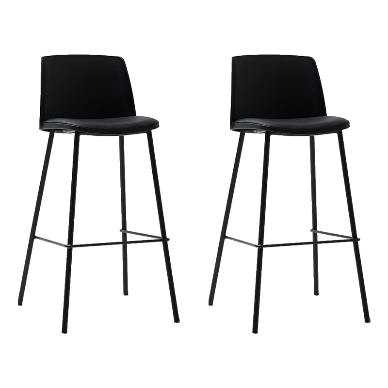 Taburete de bar de cuero de PU de estilo moderno, taburete de bar con asiento cuadrado y patas de metal