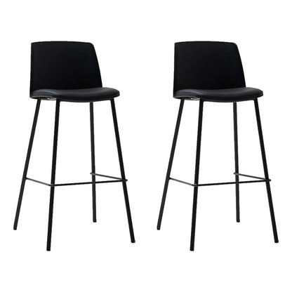 Taburete de bar de cuero de PU de estilo moderno, taburete de bar con asiento cuadrado y patas de metal