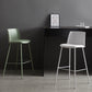Taburete de bar de cuero de PU de estilo moderno, taburete de bar con asiento cuadrado y patas de metal