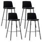Taburete de bar de cuero de PU de estilo moderno, taburete de bar con asiento cuadrado y patas de metal