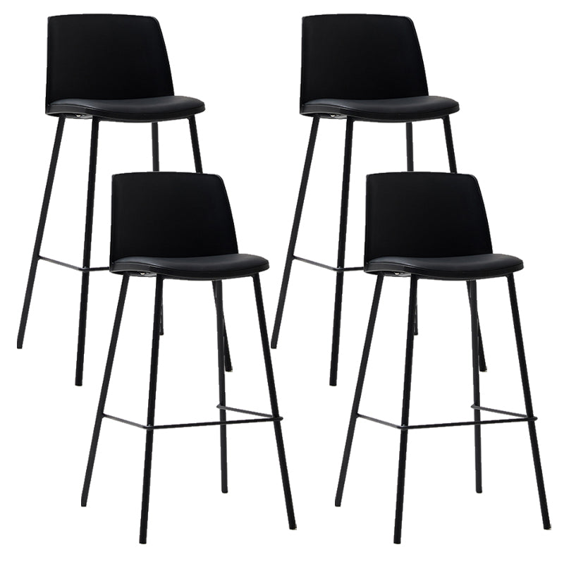 Taburete de bar de cuero de PU de estilo moderno, taburete de bar con asiento cuadrado y patas de metal