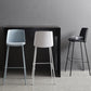 Taburete de bar de cuero de PU de estilo moderno, taburete de bar con asiento cuadrado y patas de metal