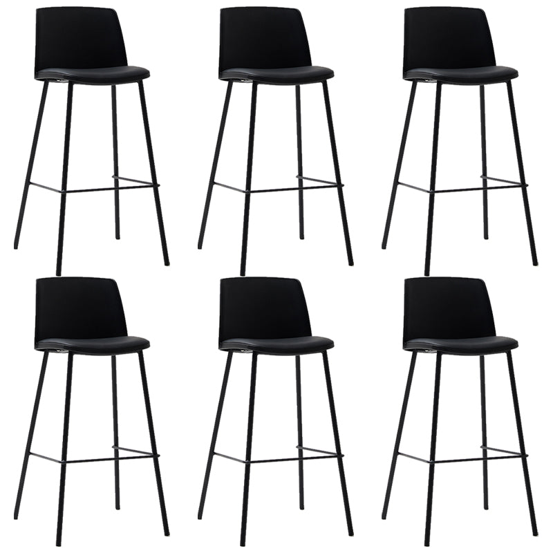 Taburete de bar de cuero de PU de estilo moderno, taburete de bar con asiento cuadrado y patas de metal
