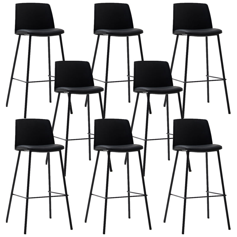 Taburete de bar de cuero de PU de estilo moderno, taburete de bar con asiento cuadrado y patas de metal