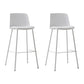 Taburete de bar de cuero de PU de estilo moderno, taburete de bar con asiento cuadrado y patas de metal