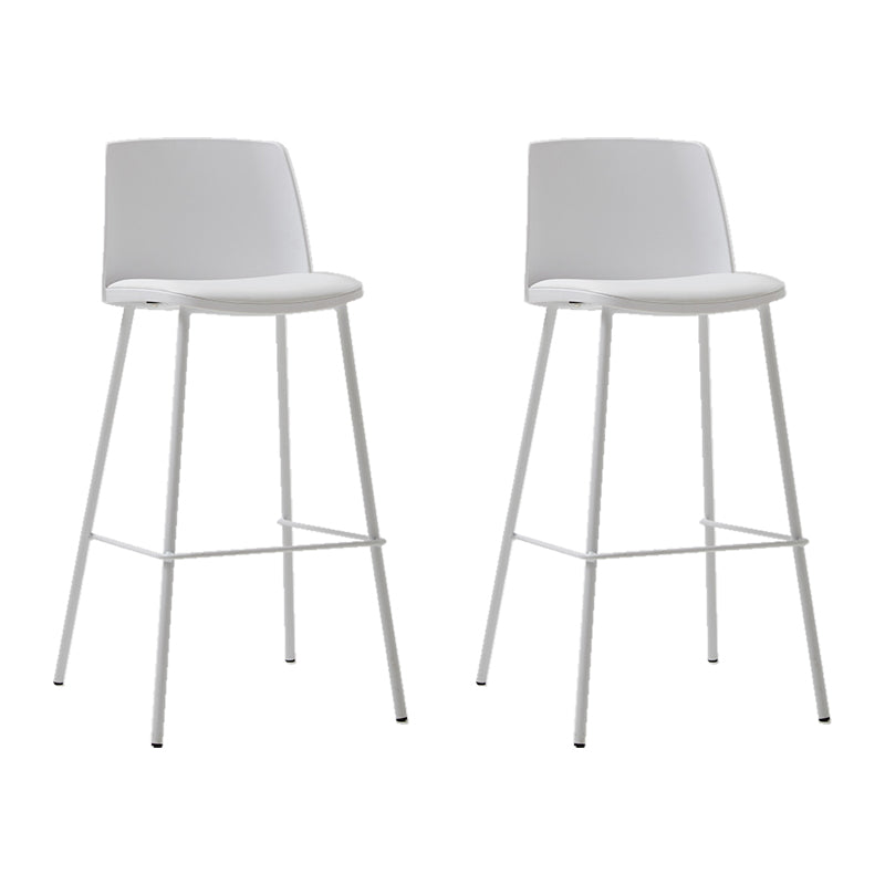 Taburete de bar de cuero de PU de estilo moderno, taburete de bar con asiento cuadrado y patas de metal