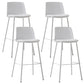 Taburete de bar de cuero de PU de estilo moderno, taburete de bar con asiento cuadrado y patas de metal