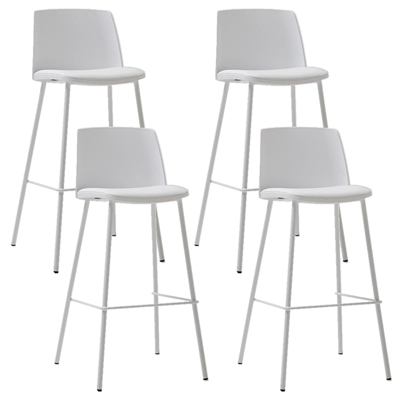 Taburete de bar de cuero de PU de estilo moderno, taburete de bar con asiento cuadrado y patas de metal