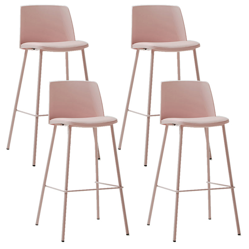 Taburete de bar de cuero de PU de estilo moderno, taburete de bar con asiento cuadrado y patas de metal