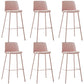 Taburete de bar de cuero de PU de estilo moderno, taburete de bar con asiento cuadrado y patas de metal