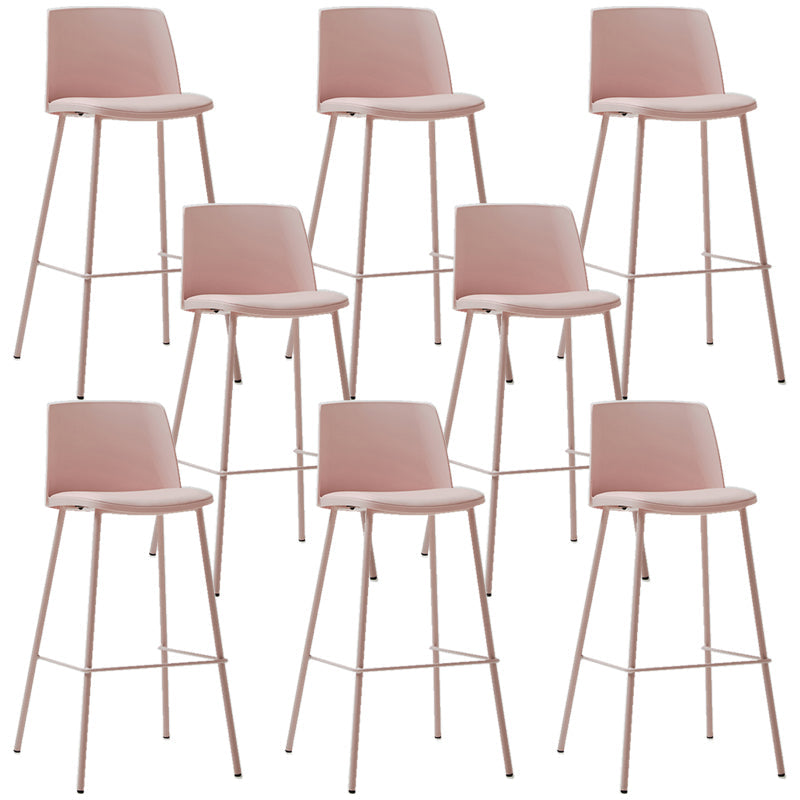 Taburete de bar de cuero de PU de estilo moderno, taburete de bar con asiento cuadrado y patas de metal