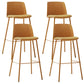 Taburete de bar de cuero de PU de estilo moderno, taburete de bar con asiento cuadrado y patas de metal