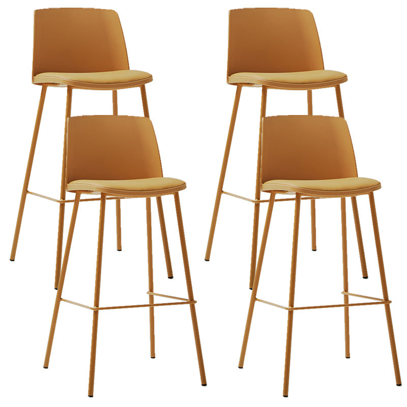 Taburete de bar de cuero de PU de estilo moderno, taburete de bar con asiento cuadrado y patas de metal