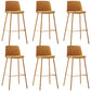 Taburete de bar de cuero de PU de estilo moderno, taburete de bar con asiento cuadrado y patas de metal