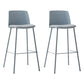 Taburete de bar de cuero de PU de estilo moderno, taburete de bar con asiento cuadrado y patas de metal