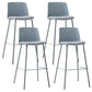 Taburete de bar de cuero de PU de estilo moderno, taburete de bar con asiento cuadrado y patas de metal