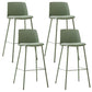 Taburete de bar de cuero de PU de estilo moderno, taburete de bar con asiento cuadrado y patas de metal