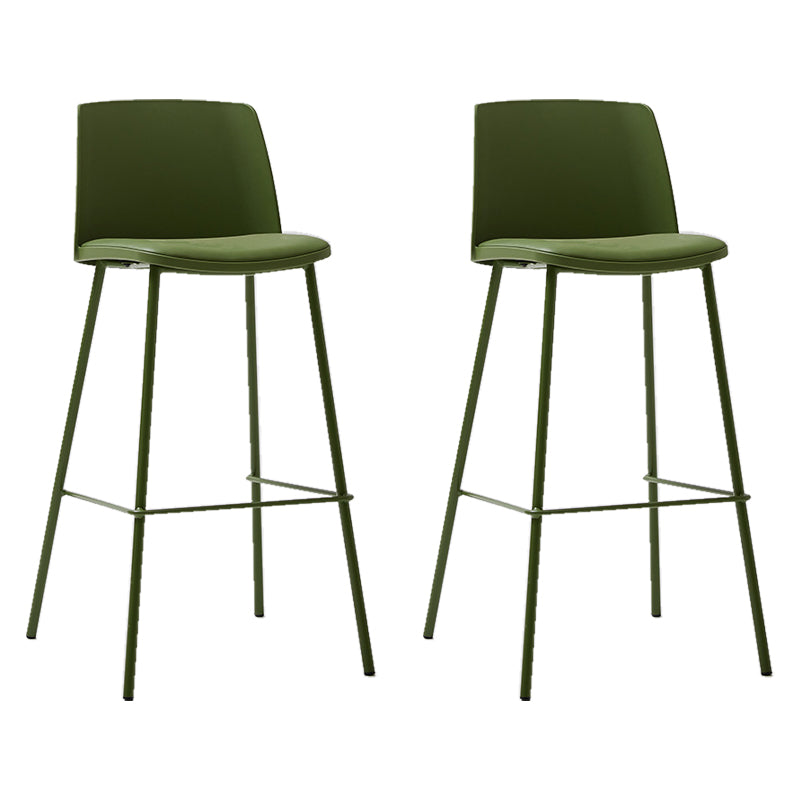 Taburete de bar de cuero de PU de estilo moderno, taburete de bar con asiento cuadrado y patas de metal