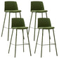 Taburete de bar de cuero de PU de estilo moderno, taburete de bar con asiento cuadrado y patas de metal