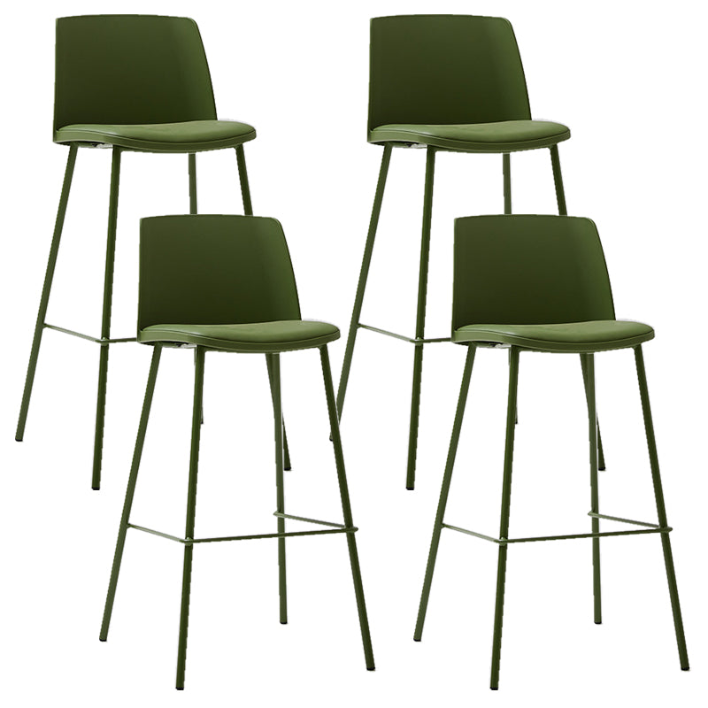 Taburete de bar de cuero de PU de estilo moderno, taburete de bar con asiento cuadrado y patas de metal