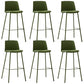 Taburete de bar de cuero de PU de estilo moderno, taburete de bar con asiento cuadrado y patas de metal