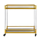 Modern Style Metal Prep Table 29.53"H Rolling Glass Prep Table for Home Use
