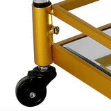 Modern Style Metal Prep Table 29.53"H Rolling Glass Prep Table for Home Use