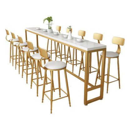 Mesa de bar con base de caballete Mesa de bar de madera maciza rectangular de lujo tradicional