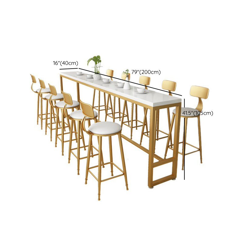 Mesa de bar con base de caballete Mesa de bar de madera maciza rectangular de lujo tradicional