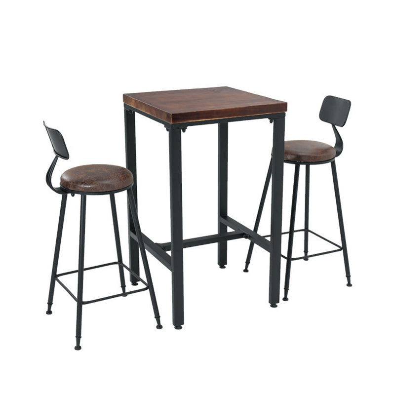 Brown Solid Wood Bar Table Industrial Dining Table for Kitchen Living Room Clearhalo 'Bar Furniture' 'Bar Tables' 'bar_tables' 'furn' 'furn_bar_tables' 'Furniture' 'Kitchen & Dining Furniture' 6225950