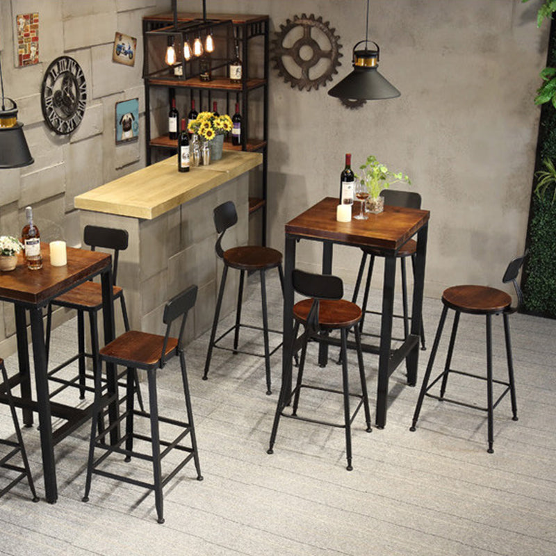 Brown Solid Wood Bar Table Industrial Dining Table for Kitchen Living Room Clearhalo 'Bar Furniture' 'Bar Tables' 'bar_tables' 'furn' 'furn_bar_tables' 'Furniture' 'Kitchen & Dining Furniture' 6225955