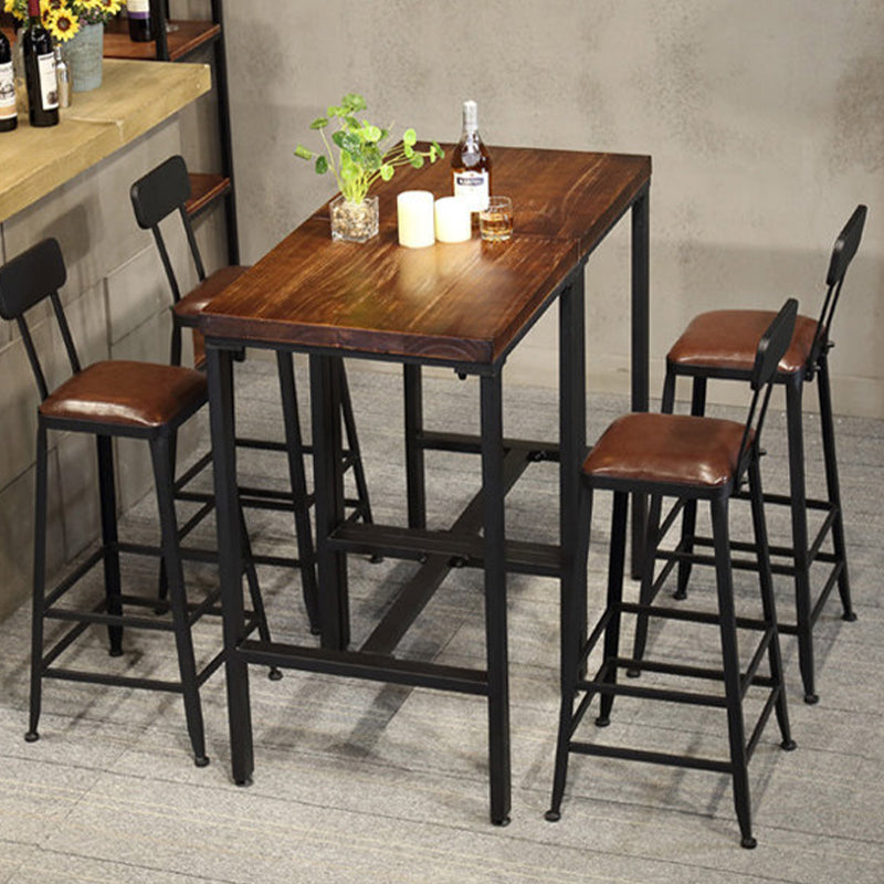 Brown Solid Wood Bar Table Industrial Dining Table for Kitchen Living Room Clearhalo 'Bar Furniture' 'Bar Tables' 'bar_tables' 'furn' 'furn_bar_tables' 'Furniture' 'Kitchen & Dining Furniture' 6225956