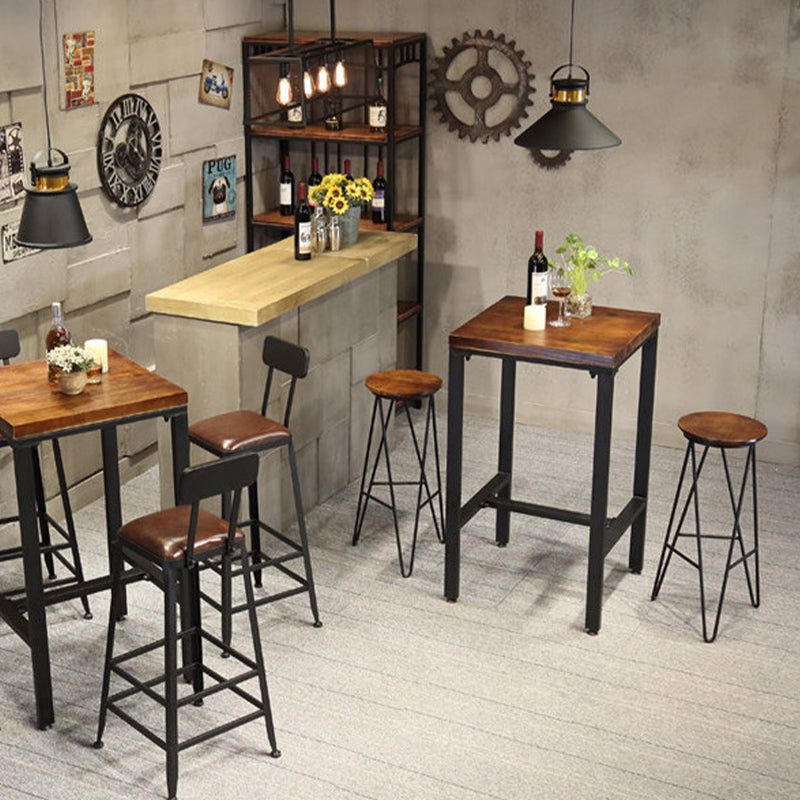 Brown Solid Wood Bar Table Industrial Dining Table for Kitchen Living Room Clearhalo 'Bar Furniture' 'Bar Tables' 'bar_tables' 'furn' 'furn_bar_tables' 'Furniture' 'Kitchen & Dining Furniture' 6225959