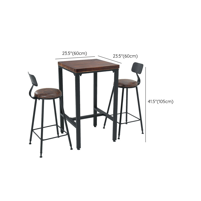 Brown Solid Wood Bar Table Industrial Dining Table for Kitchen Living Room Clearhalo 'Bar Furniture' 'Bar Tables' 'bar_tables' 'furn' 'furn_bar_tables' 'Furniture' 'Kitchen & Dining Furniture' 6225962
