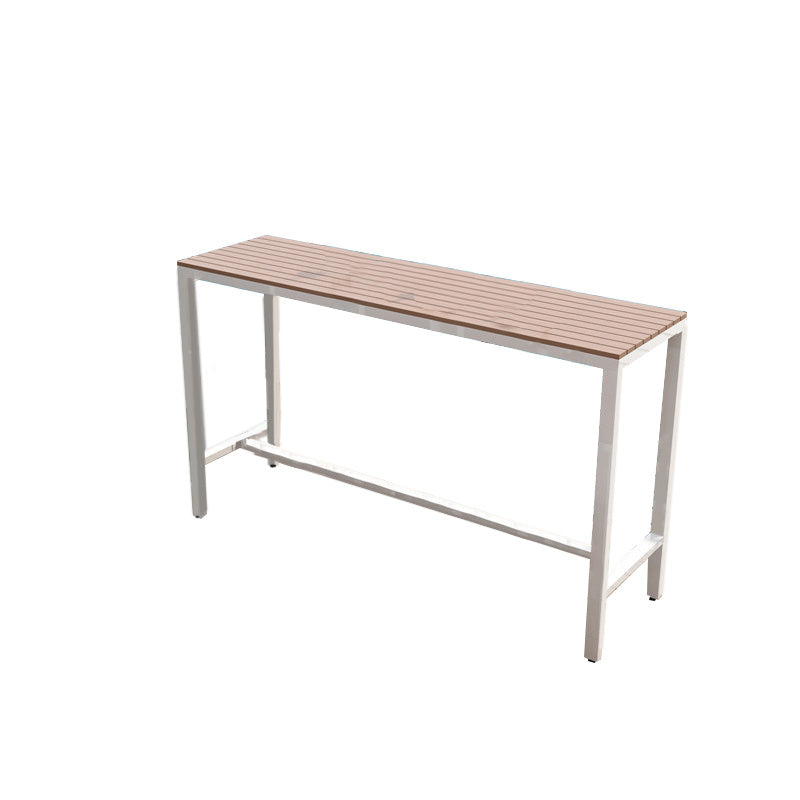 Modern Bar Table Brown Top Dining Table for Kitchen Living Room Coffee Room White Without Chairs Clearhalo 'Bar Furniture' 'Bar Tables' 'bar_tables' 'furn' 'furn_bar_tables' 'Furniture' 'Kitchen & Dining Furniture' 6225968
