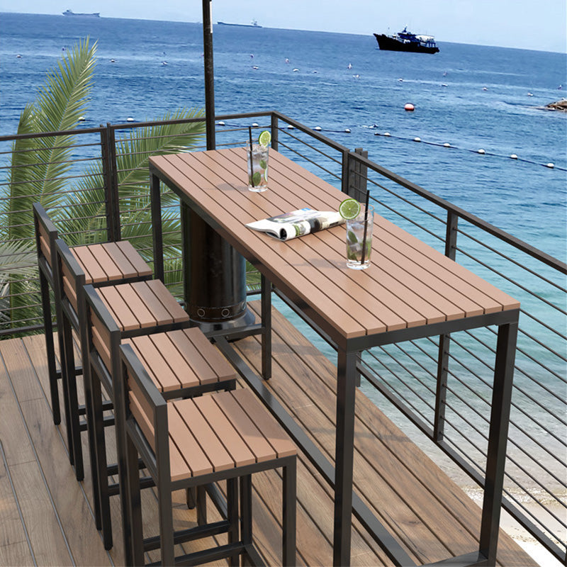 Modern Bar Table Brown Top Dining Table for Kitchen Living Room Coffee Room Clearhalo 'Bar Furniture' 'Bar Tables' 'bar_tables' 'furn' 'furn_bar_tables' 'Furniture' 'Kitchen & Dining Furniture' 6225970