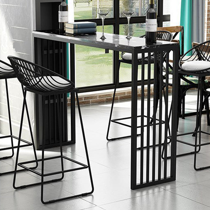 Industrial Bar Table Rectangle Sled Base Bar Height Pub Table for Home Black Without Chairs Clearhalo 'Bar Furniture' 'Bar Tables' 'bar_tables' 'furn' 'furn_bar_tables' 'Furniture' 'Kitchen & Dining Furniture' 6226000