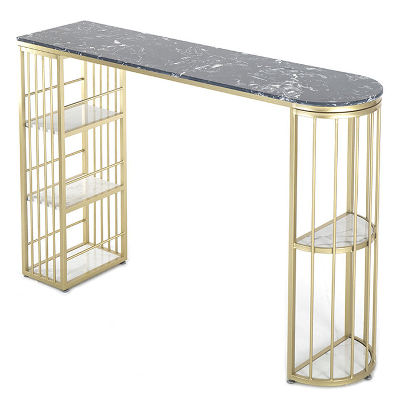 Glam Pub Height Dining Table Stone Top Pub Table for Dining Room Clearhalo 'Bar Furniture' 'Bar Tables' 'bar_tables' 'furn' 'furn_bar_tables' 'Furniture' 'Kitchen & Dining Furniture' 6226014