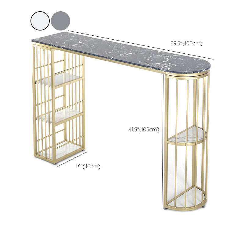 Glam Pub Height Dining Table Stone Top Pub Table for Dining Room Clearhalo 'Bar Furniture' 'Bar Tables' 'bar_tables' 'furn' 'furn_bar_tables' 'Furniture' 'Kitchen & Dining Furniture' 6226023