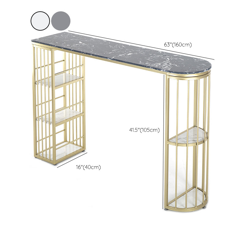 Glam Pub Height Dining Table Stone Top Pub Table for Dining Room Clearhalo 'Bar Furniture' 'Bar Tables' 'bar_tables' 'furn' 'furn_bar_tables' 'Furniture' 'Kitchen & Dining Furniture' 6226024