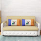 33.46" Wide Linen Sofa Bed Square Arm Sleeper Sofa Convertible Sofa