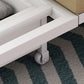 33.46" Wide Linen Sofa Bed Square Arm Sleeper Sofa Convertible Sofa