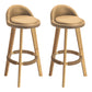 Nordic Armless Backrest Counter Stool Rubber Wood Bar Stool with Pedal Light Yellow 2 Piece Set Clearhalo 'Bar Furniture' 'Bar Stools' 'bar_stools' 'furn' 'furn_bar_stools' 'Furniture' 'Kitchen & Dining Furniture' 6226277